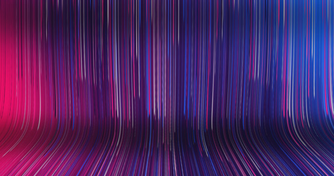 An abstract view of colorful purple raining color lines background.	