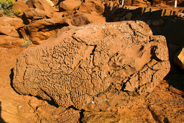 Meteor Crater, or Barringer Crater, Meteorite Impact Crater Site in the Arizona Desert Looking at...