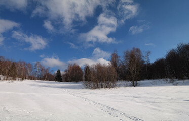 Zima w górach Bieszczady. Turystyka po Europie.