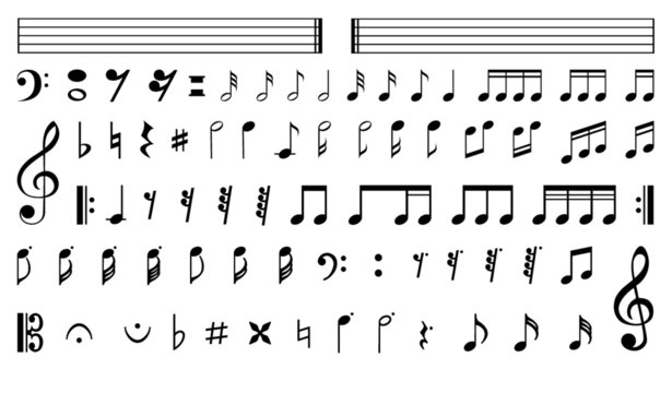 Music Notes Vector / AI Illustrator / Vector Individual Images / Ready to Edit and Use