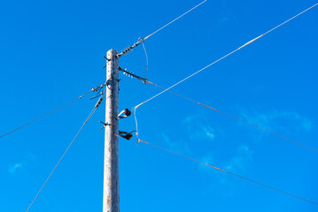 power lines in the sky