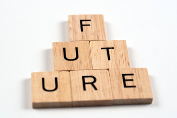 wooden blocks spell future