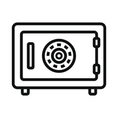 Safety box icon. Safe deposit locked money secure symbol. Vector illustration isolated on white background.