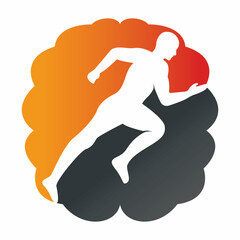 Brain Runner Logo Vector Design.  Atlantic Brain Runs vector Template Design.