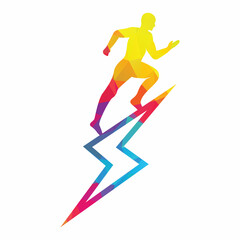 Running and Marathon Logo Vector Design. Running man vector symbol.	