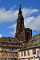 Fototapeta na wymiar Strasbourg; France - august 8 2021 : the picturesque city center
