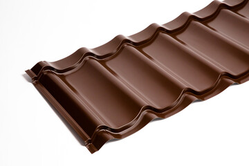 Roofing metal tiles and sheet facade and roofing corrugated board. Facing material with the texture of wood, brickwork, natural stone. 