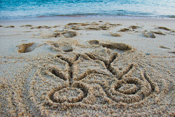 love in sand