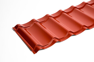 Roofing metal tiles and sheet facade and roofing corrugated board. Facing material with the texture of wood, brickwork, natural stone. 