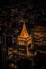 Fototapeta na wymiar New York City skyscrapers at night