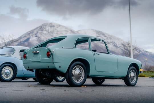 Vintage Blue Japanese Sports Car