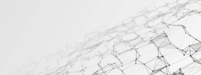 Abstract halftone background frame. Digital network technology design. Pattern of plexus lines and dots, particles. Science. Information field. Connection of threads. Poster of business, medicine.