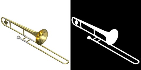 Obraz premium 3D rendering illustration of a trombone