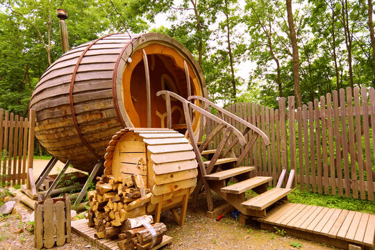 Russian bathhouse in the forest of lime boards beautiful design 