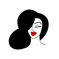 Beauty salon logo. Makeup isolated on white background.