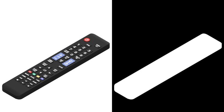 3D Rendering Illustration Of A Tv Remote Control