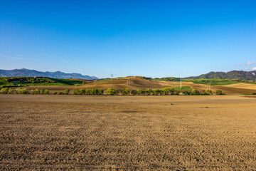 plowed field in the spring, Turiec, Slovakia, Europa