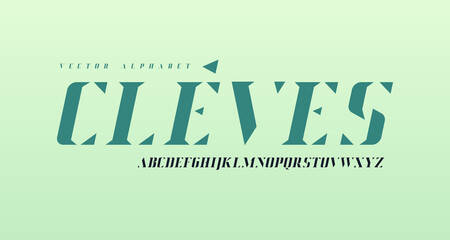 Modern elegant stencil vector alphabet, uppercase letter set