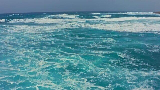 Ocean sea storm blue water view aerial nature move lifestyle