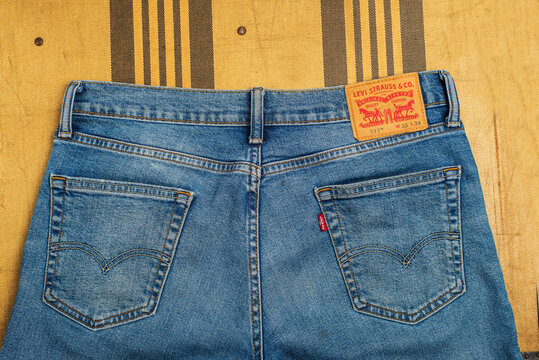 Close up of the details of new LEVI'S 511 Jeans.