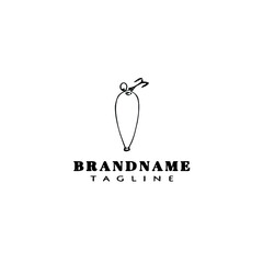 fishing lure logo cartoon design template icon black isolated vector