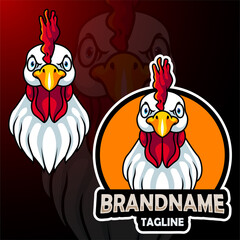 Cartoon rooster head mascot design