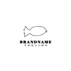 animal fish cartoon logo template icon design black isolated vector illustration