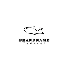 animal fish cartoon logo template icon design black isolated vector illustration