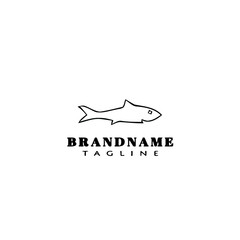 animal fish cartoon logo template icon design black isolated vector illustration