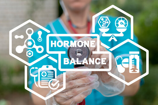 Concept Of Hormone Balance. Medical Hormonal Therapy. Hormones Treatment Innovation.