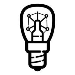 Retro Lightbulb Flat Icon Isolated On White Background