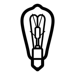 Retro Lightbulb Flat Icon Isolated On White Background