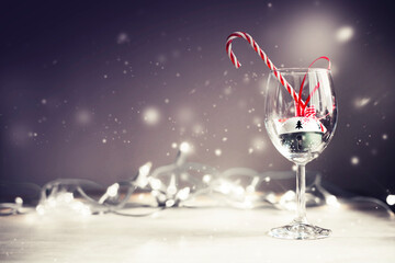 christmas background with snow,christmas decorations