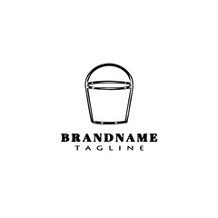 cleaning bucket logo cartoon design template icon black isolated vector illustration