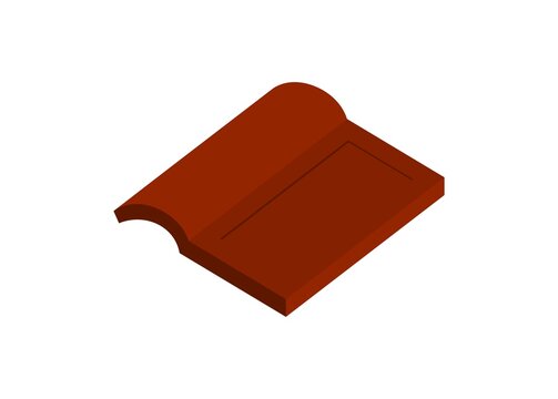 Roof Tile Piece In Isometric View. Simple Flat Illustration.