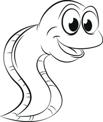 Tadpole in doodle simple style on white background illustration