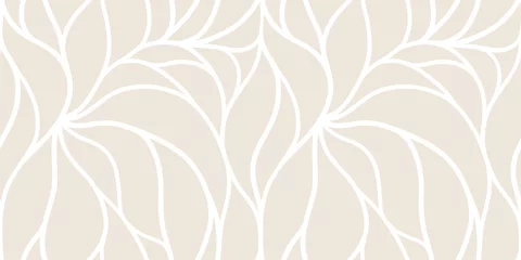 Tafelkleed Elegant seamless floral pattern. Wavy vector abstract background. Stylish monochrome linear texture. © Oleksandra
