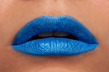 Blue colored lips