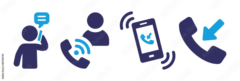 Aufkleber call icon set. phone calling symbol isolated on white background.