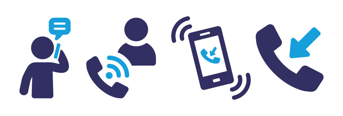 Call icon set. Phone calling symbol isolated on white background.