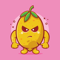 angry lemon character mascot isolated cartoon in flat style design. great resource for icon,symbol, logo, sticker,banner.
