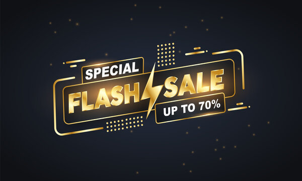 Flash Sale Text Gold Luxury