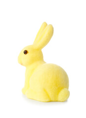 Yellow Easter bunny on white background