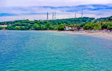 The beauty of the Senggigi beach on the island of Lombok, Indonesia