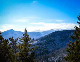 Fototapeta premium Snowy Adirondack Mountains Feb 2020 From Snow Mountain