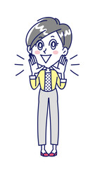 大きな声で呼びかける若い女性