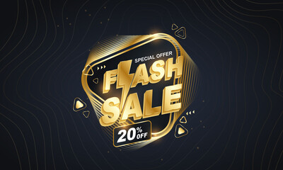 Flash Sale Text Gold Luxury