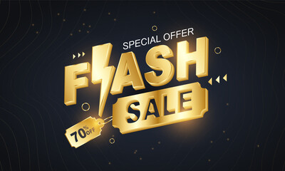 Flash Sale Text Gold Luxury