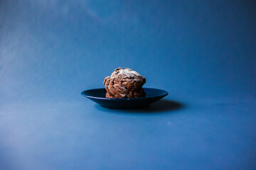 Coffee break with chocolate cream puff 