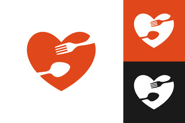 Illustration Vector Graphic of Love Food Logo. Perfect to use for Food Company